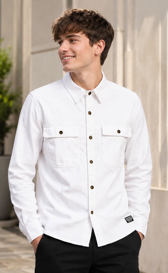Superdry Off-White Button-Up Shirt – Men's XL