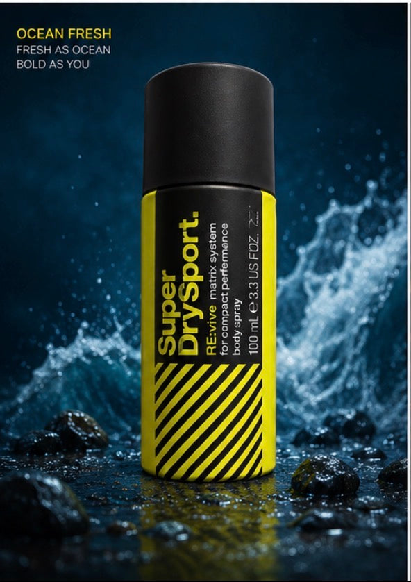 Super Dry Sport Signature Body Spray Quad Gift Set – 4 x 100ml Long-Lasting Fragrance Collection