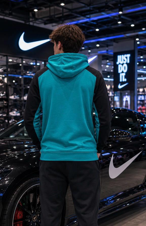 Nike Men’s Pullover Hoodie - Brand New with Tags, Size L, Teal & Black