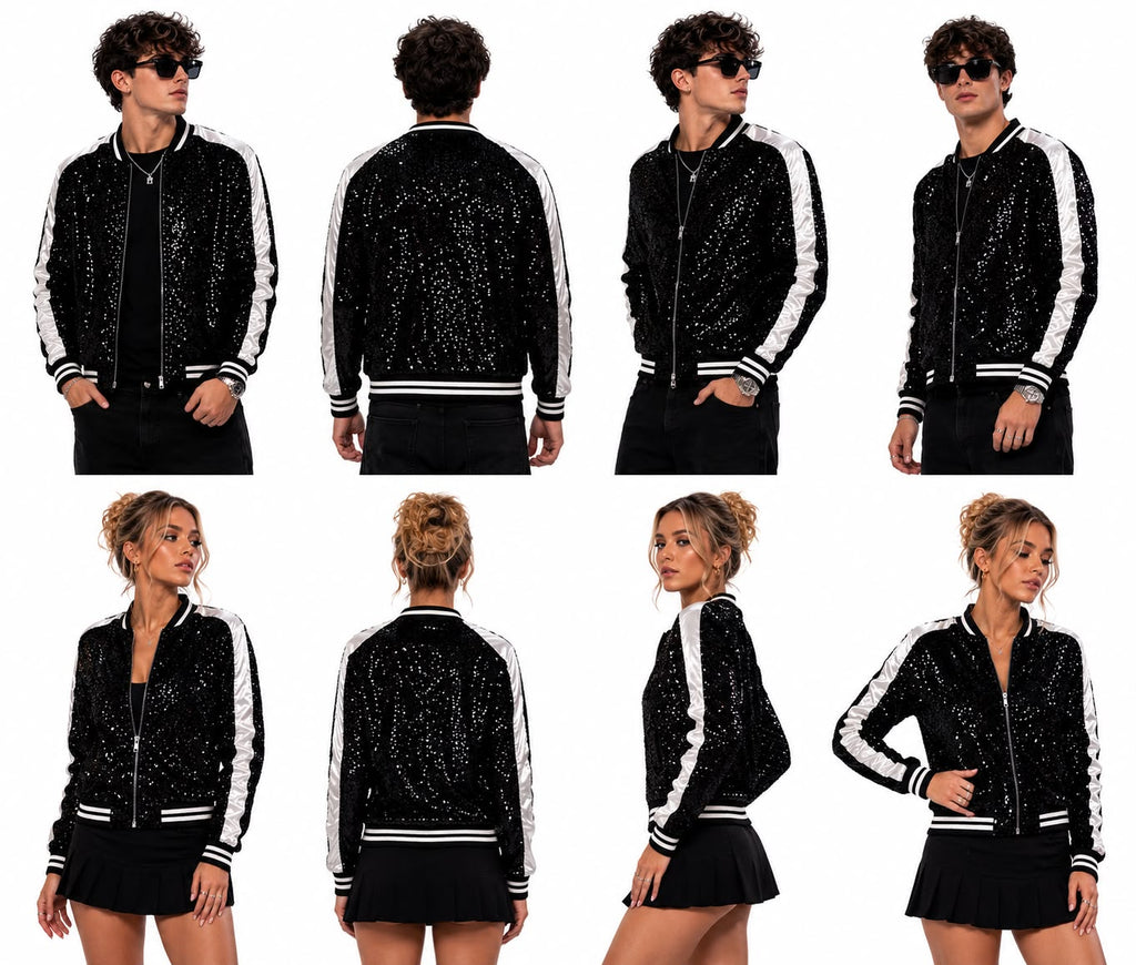 Bomber Jacket  – Unisex Sequin Jackets (XS & M)