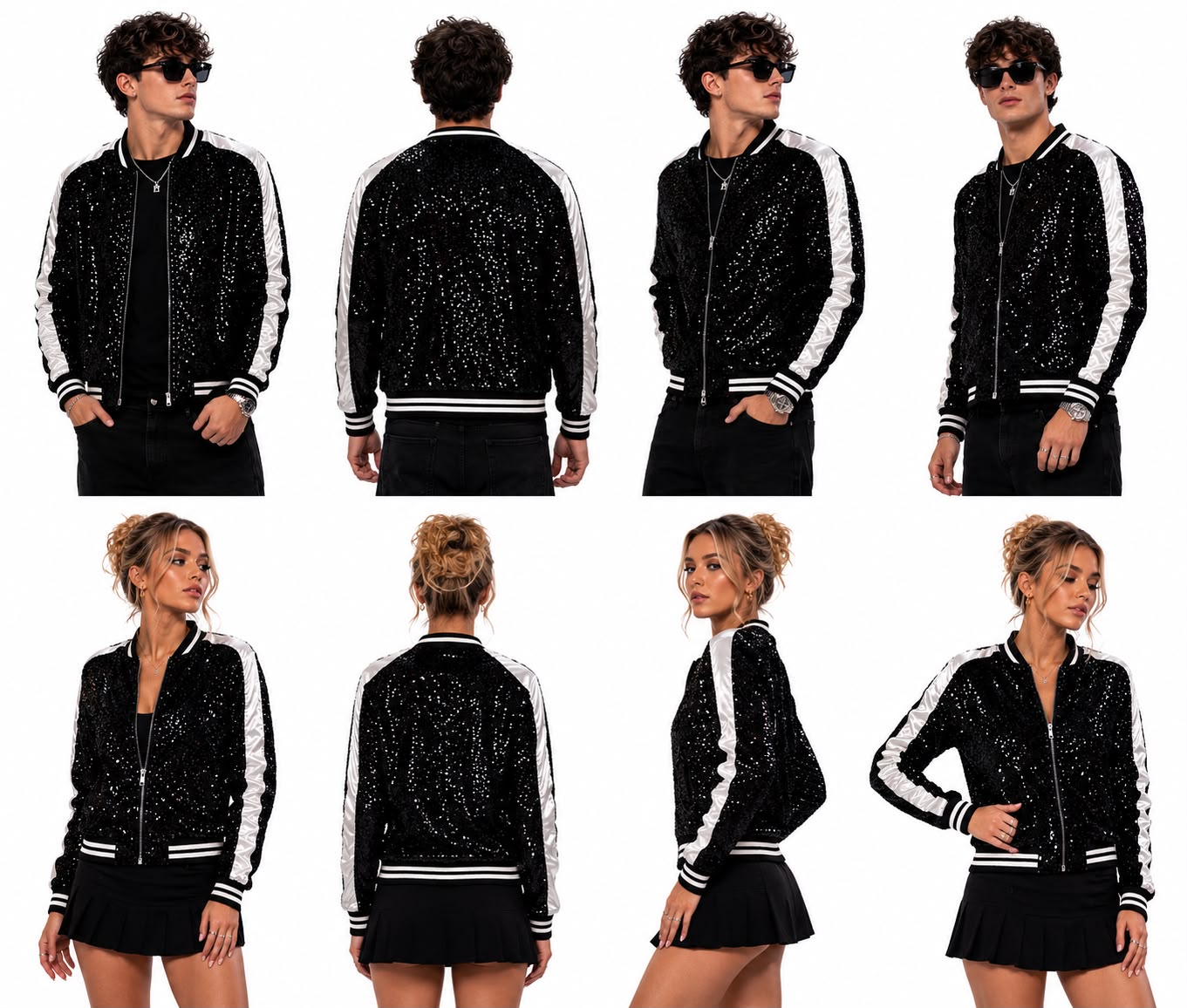 Bomber Jacket  – Unisex Sequin Jackets (XS & M)